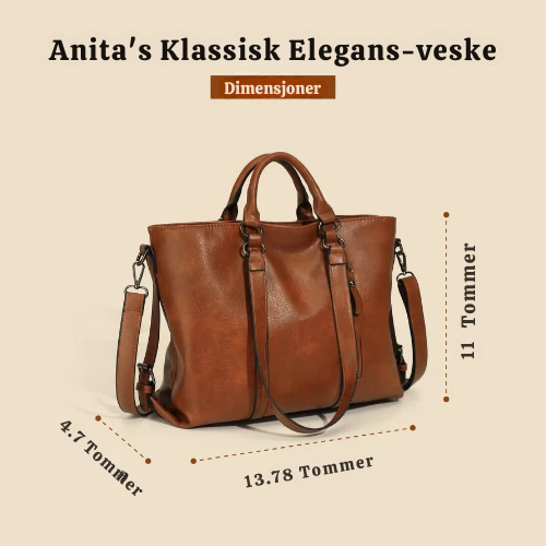 Anita´s klassiske eleganse | Vintage falsk lær tote-veske