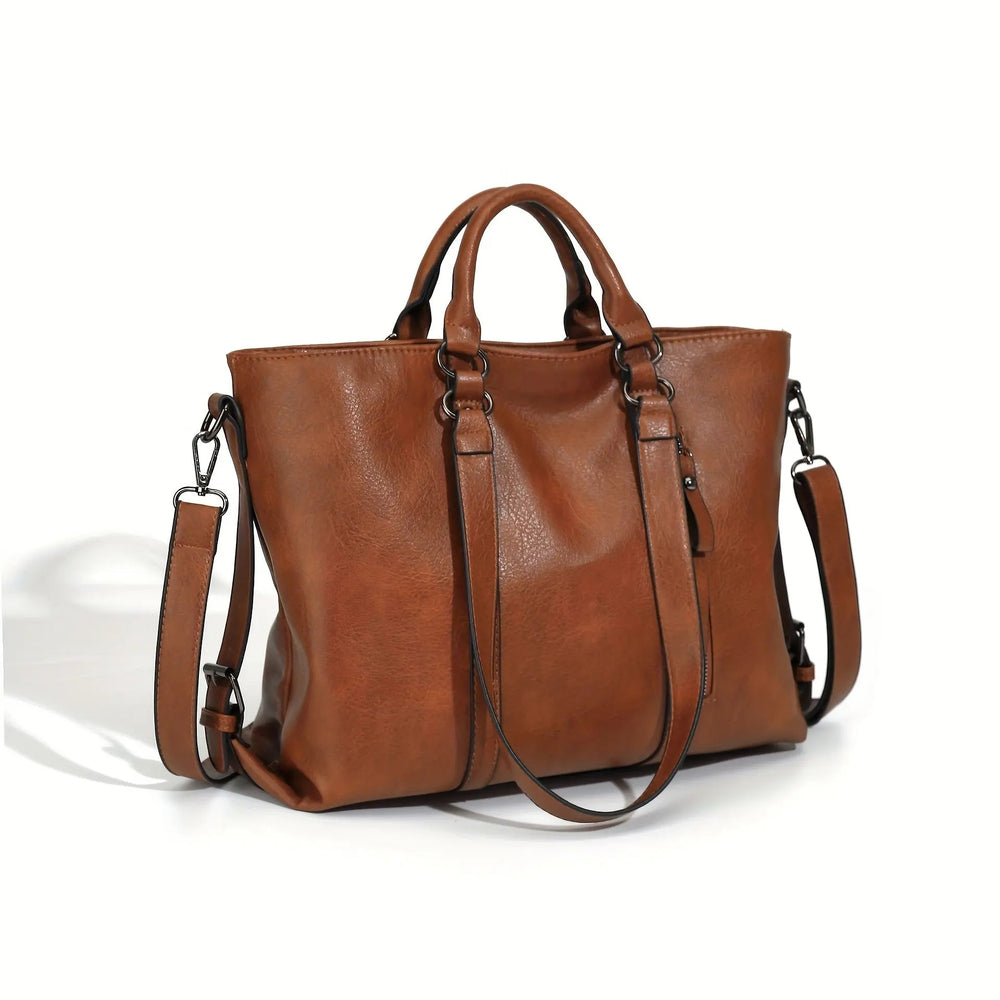 Anita´s klassiske eleganse | Vintage falsk lær tote-veske