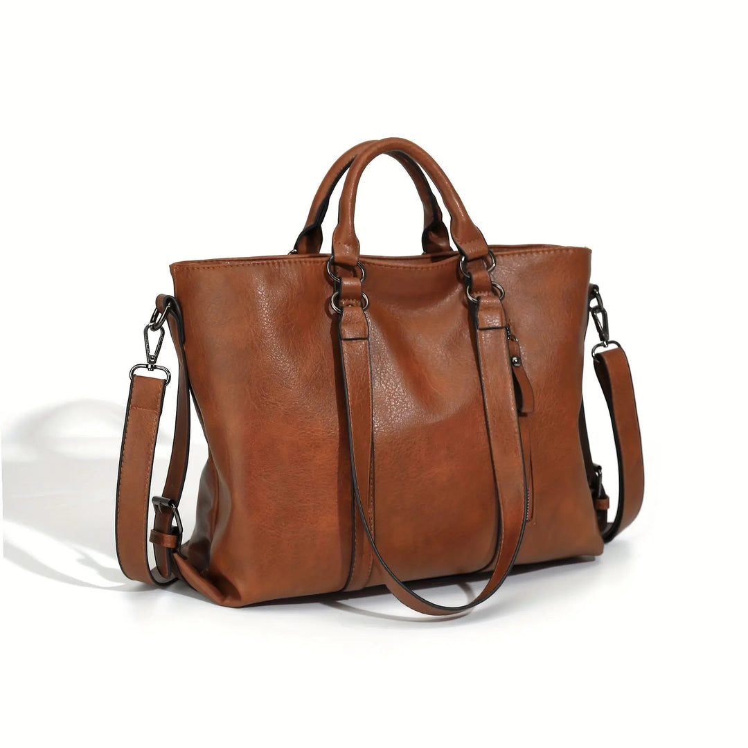 Anita´s klassiske eleganse | Vintage falsk lær tote-veske
