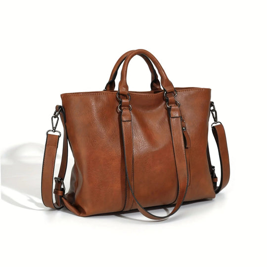 Anita´s klassiske eleganse | Vintage falsk lær tote-veske