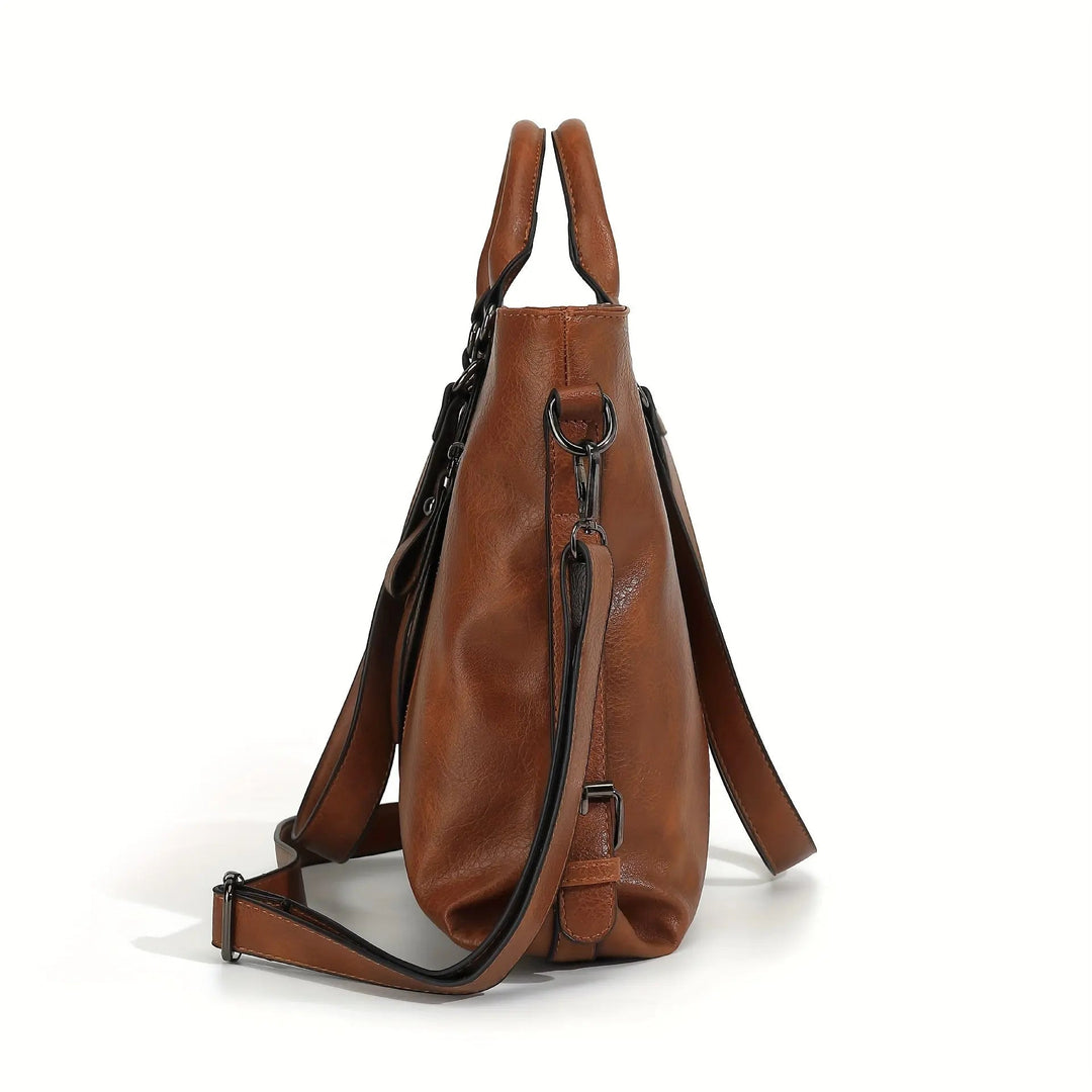 Anita´s klassiske eleganse | Vintage falsk lær tote-veske