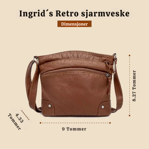 Ingrid´s retro charm | Myk lærveske med anti-tyveri budveske