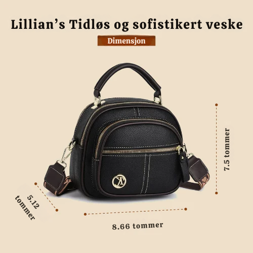 Lillian’s tidløse sofistikasjon | Elegant skinnveske med skulderrem