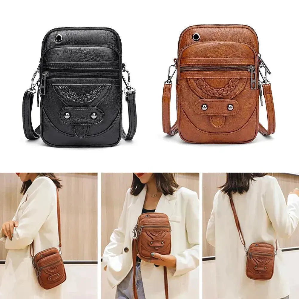 Alva´s Vintage Elegans | Skinn Crossbody Veske
